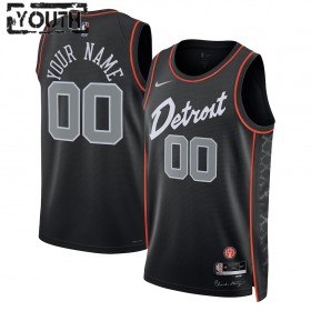 NBA Detroit Pistons Trikot Personalisierung Nike 2023-24 City Edition Schwarz Swingman - Kinder